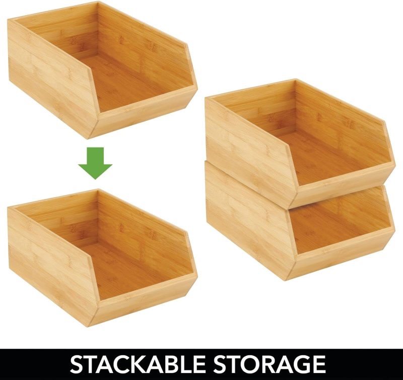 Bamboo Stackable Storage Boxes