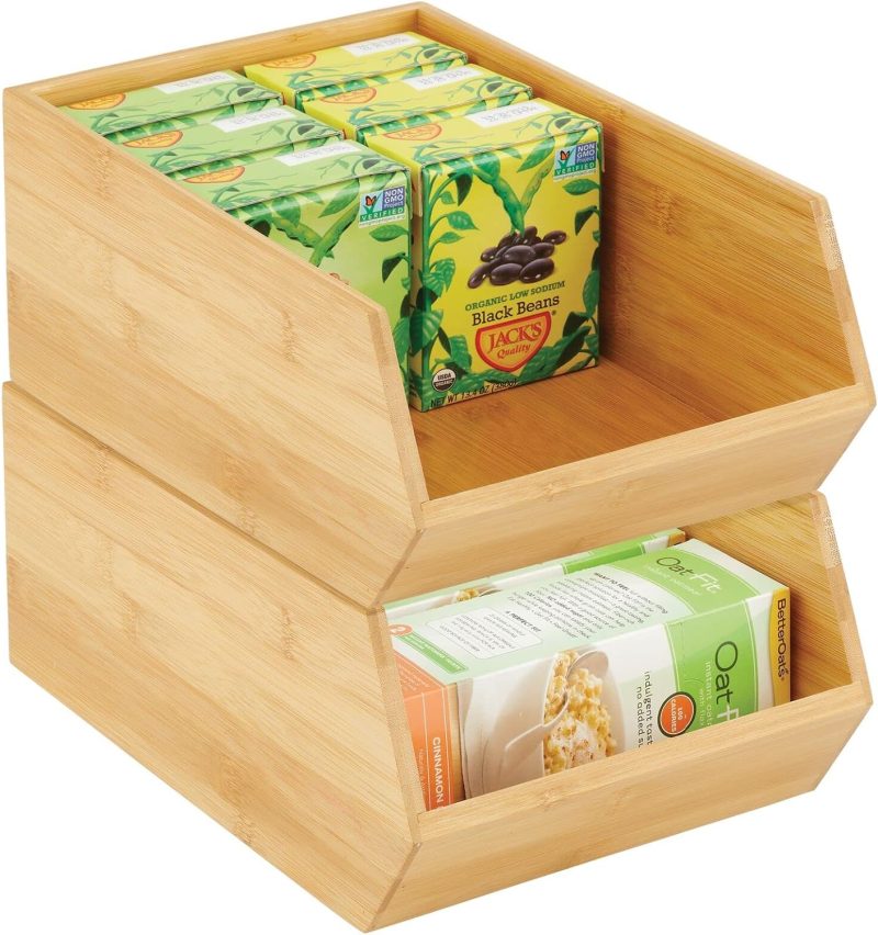 Bamboo Stackable Storage Boxes