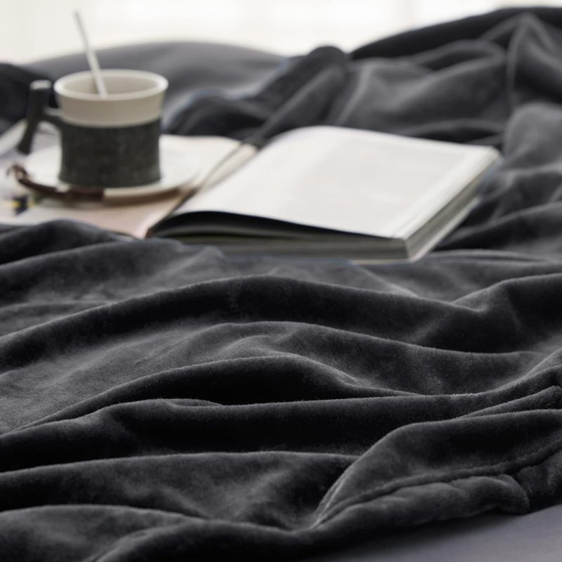 Dark Grey Fleece Blanket