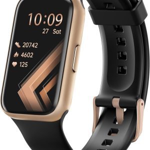 Gold Black Smart Watch Fitness Tracker Heart Rate Touch Screen Smartwatch Steps
