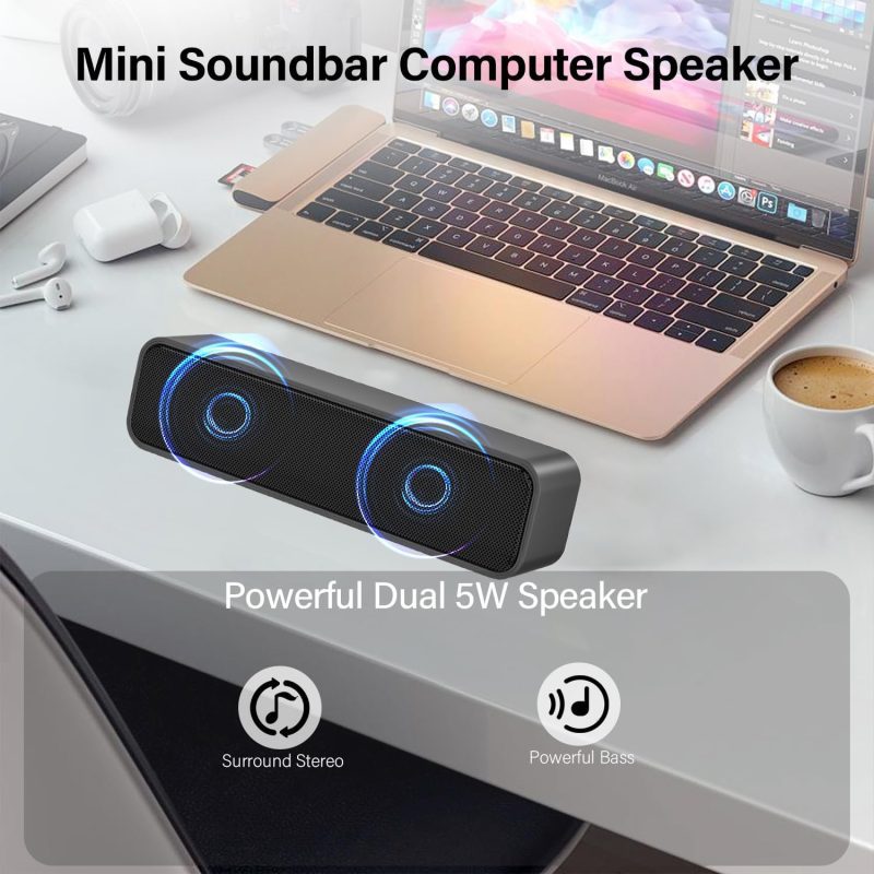 ADELGO Mini Portable Soundbar USB Powered