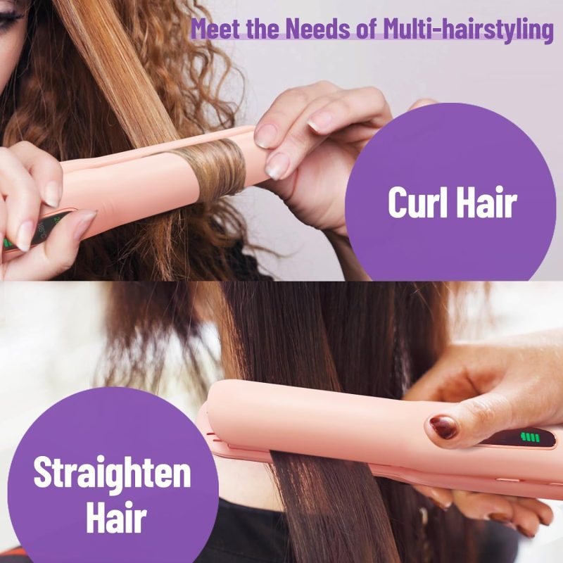 SUNMAY Pink Cordless Hair Straightener and Curler