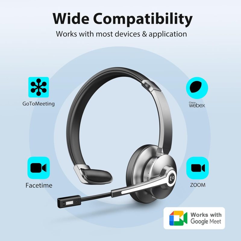 Vonztek Bluetooth Headset with Charging Dock