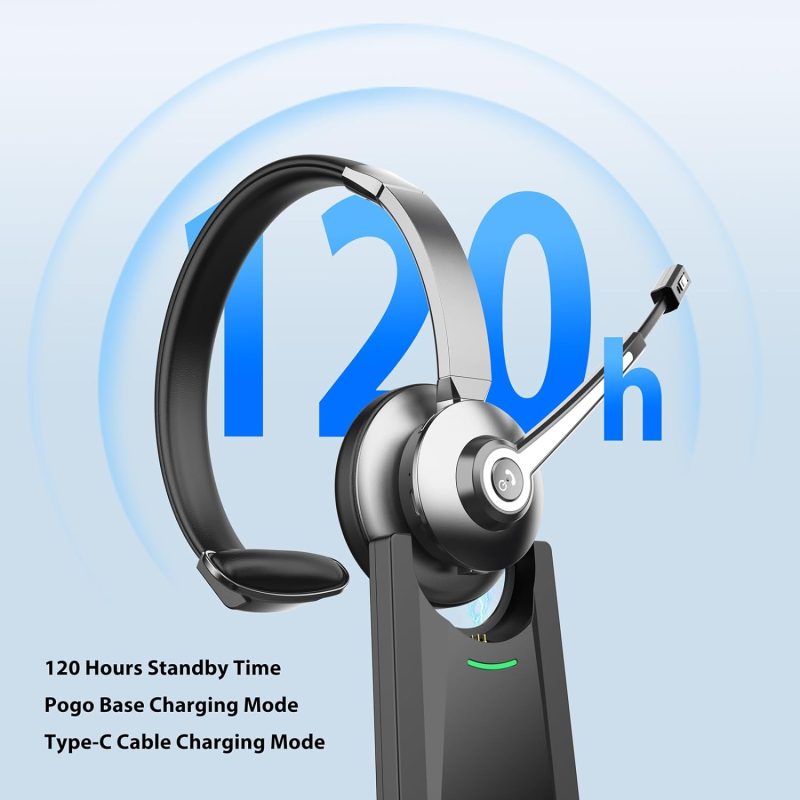 Vonztek Bluetooth Headset with Charging Dock