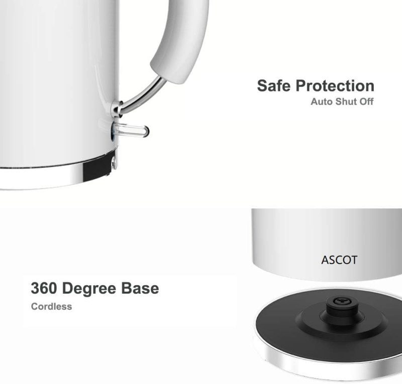 White ASCOT Retro Electric Kettle