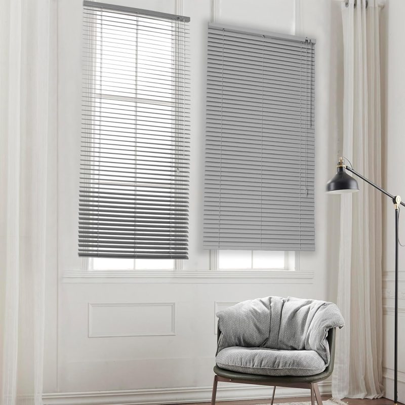 120 x 130 Grey Venetian Blinds