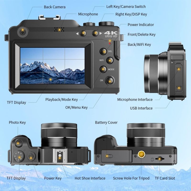 4K 48MP Digital Camera Autofocus