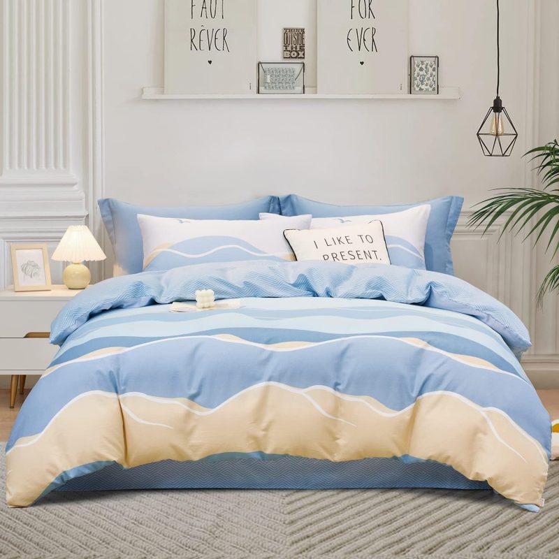 SAPHREAS Blue Spray Super King Duvet Cover Set