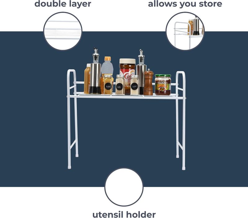 White Kitchen Organizer Rack